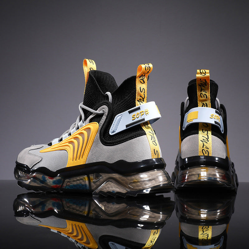 Men's Shoes High Top Shoes Thick Soled Breathable Casual Shoes, Sneakers