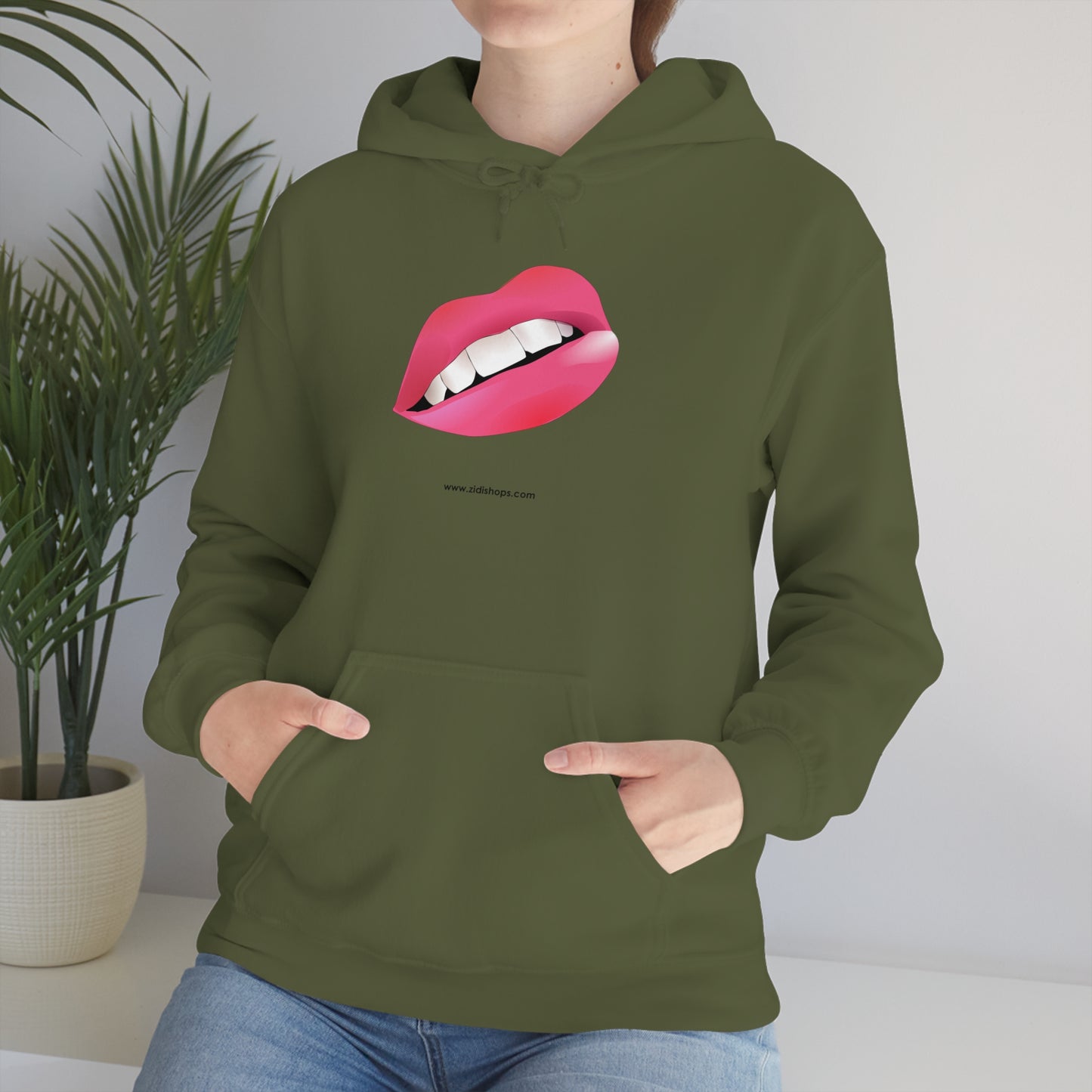 LIPS, Unisex Heavy Blend™ Hooded Sweatshirt, thick blend of cotton and polyester, soft feel alongside warmth.