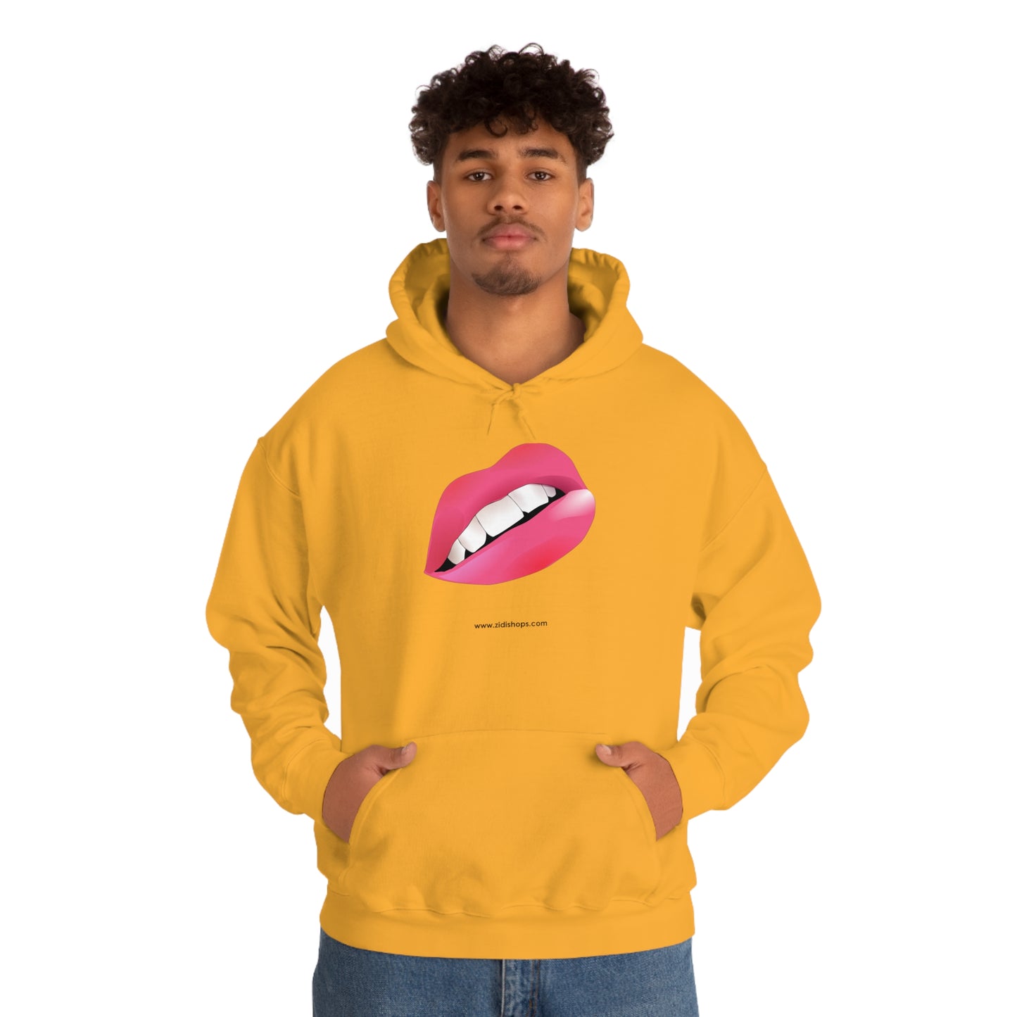 LIPS, Unisex Heavy Blend™ Hooded Sweatshirt, thick blend of cotton and polyester, soft feel alongside warmth.