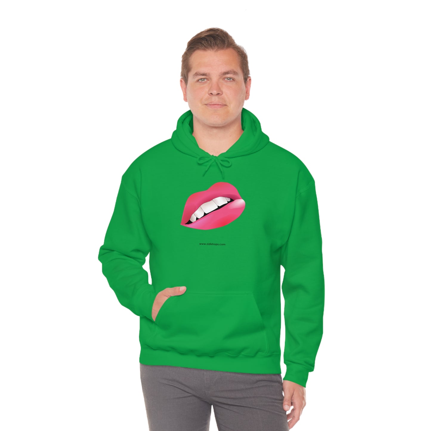 LIPS, Unisex Heavy Blend™ Hooded Sweatshirt, thick blend of cotton and polyester, soft feel alongside warmth.