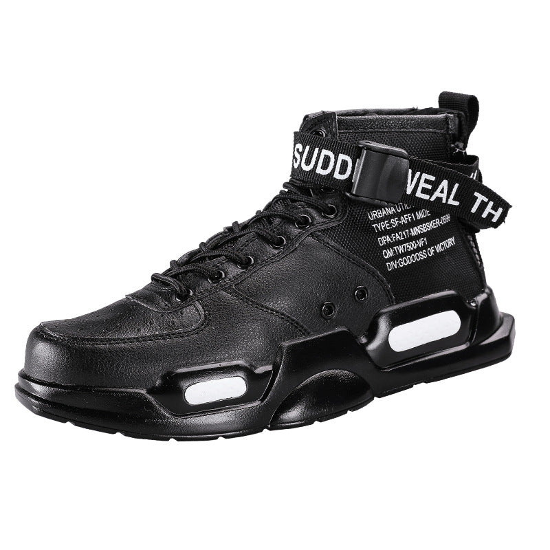 Fashionable high-top canvas sneakers, designed to make a statement, shoes, mesh with leather