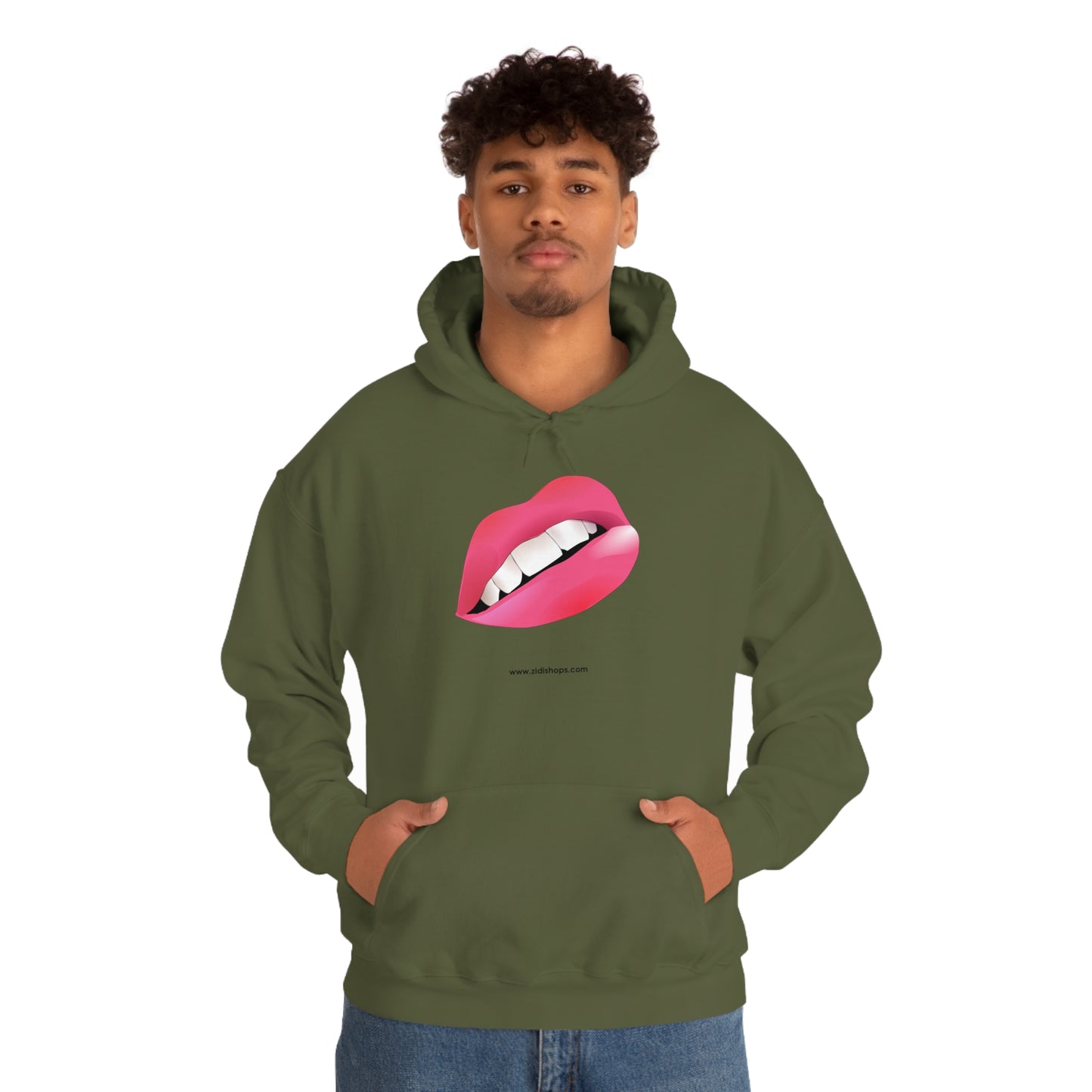 LIPS, Unisex Heavy Blend™ Hooded Sweatshirt, thick blend of cotton and polyester, soft feel alongside warmth.