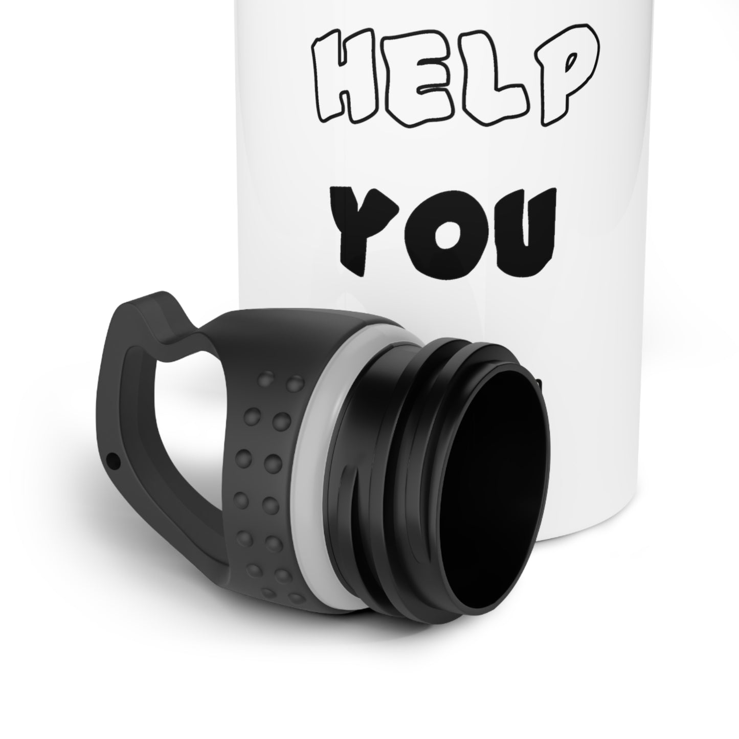 Help me Help you, Stainless Steel Water Bottle, Made with 18/8 food-grade stainless steel, wide neck for effortless sipping