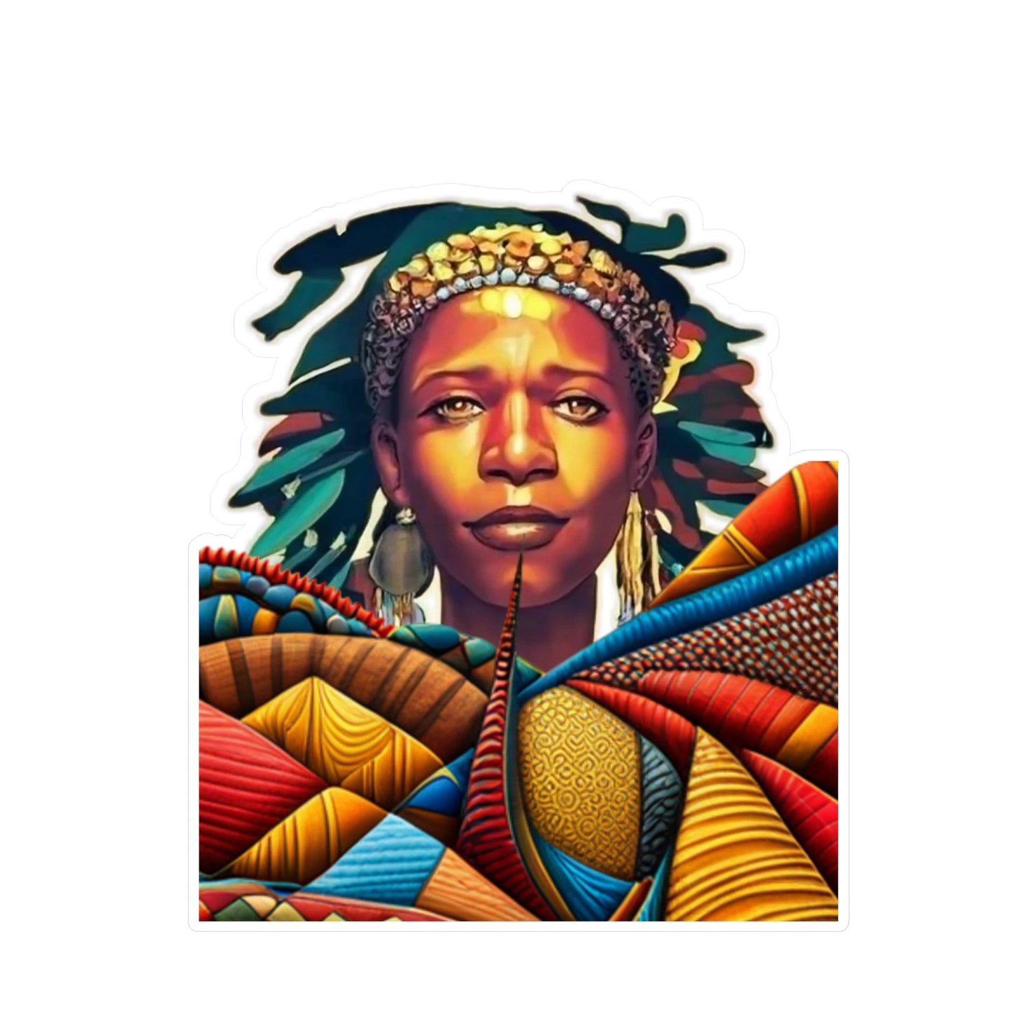 Kiss-Cut Vinyl Decals - Afrocolors - Beautiful Woman - Sticker - Strongly adhesive