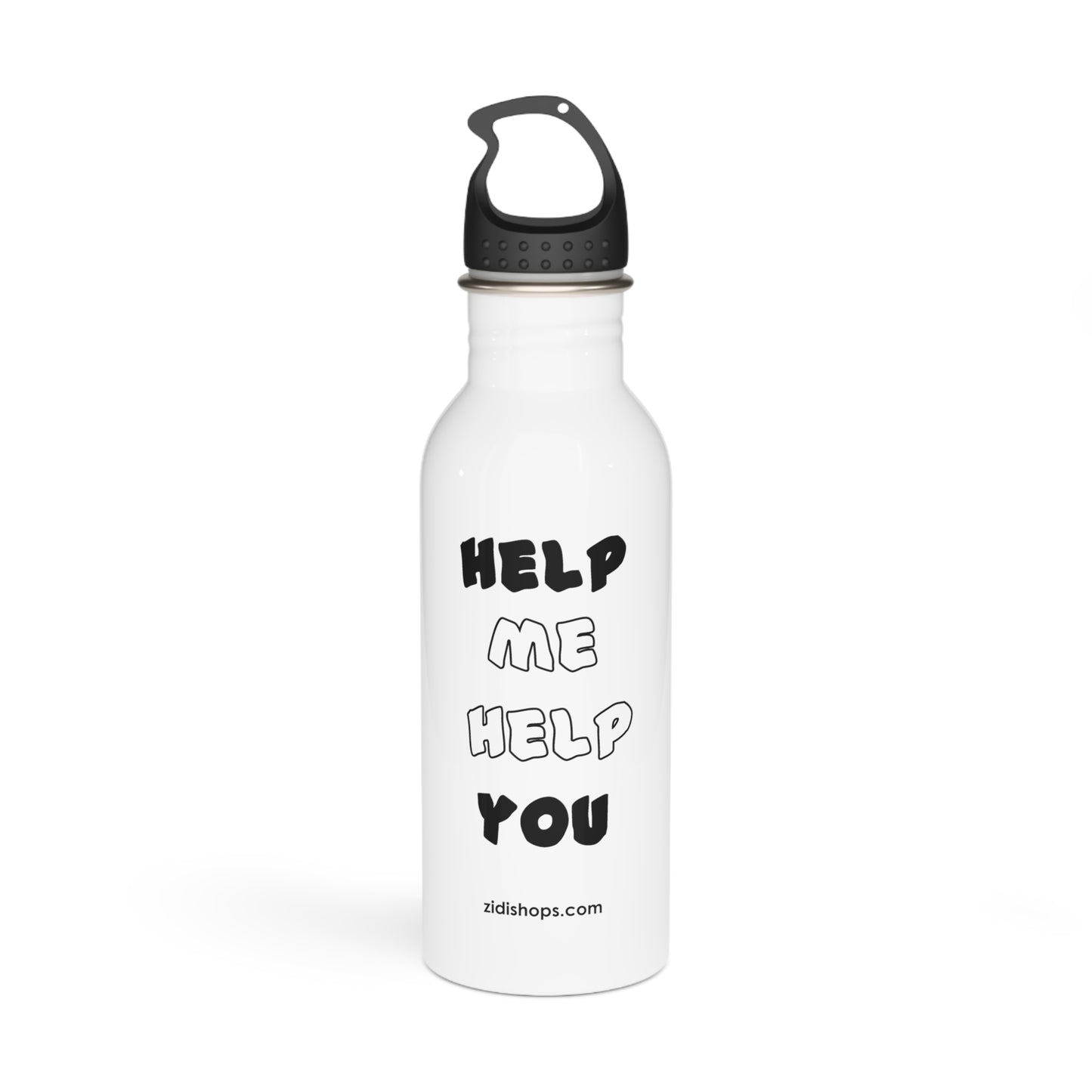 Help me Help you, Stainless Steel Water Bottle, Made with 18/8 food-grade stainless steel, wide neck for effortless sipping