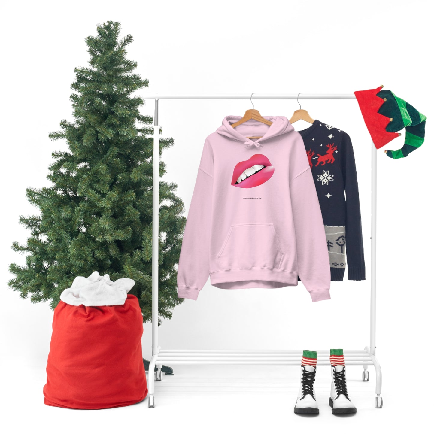 LIPS, Unisex Heavy Blend™ Hooded Sweatshirt, thick blend of cotton and polyester, soft feel alongside warmth.
