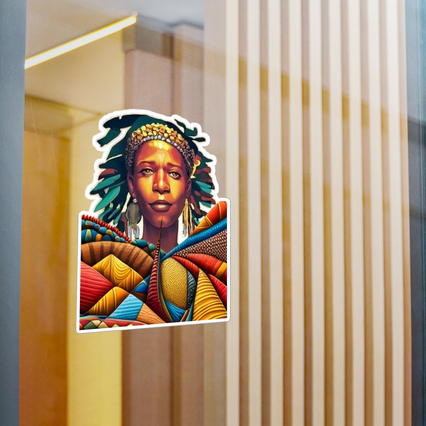 Kiss-Cut Vinyl Decals - Afrocolors - Beautiful Woman - Sticker - Strongly adhesive
