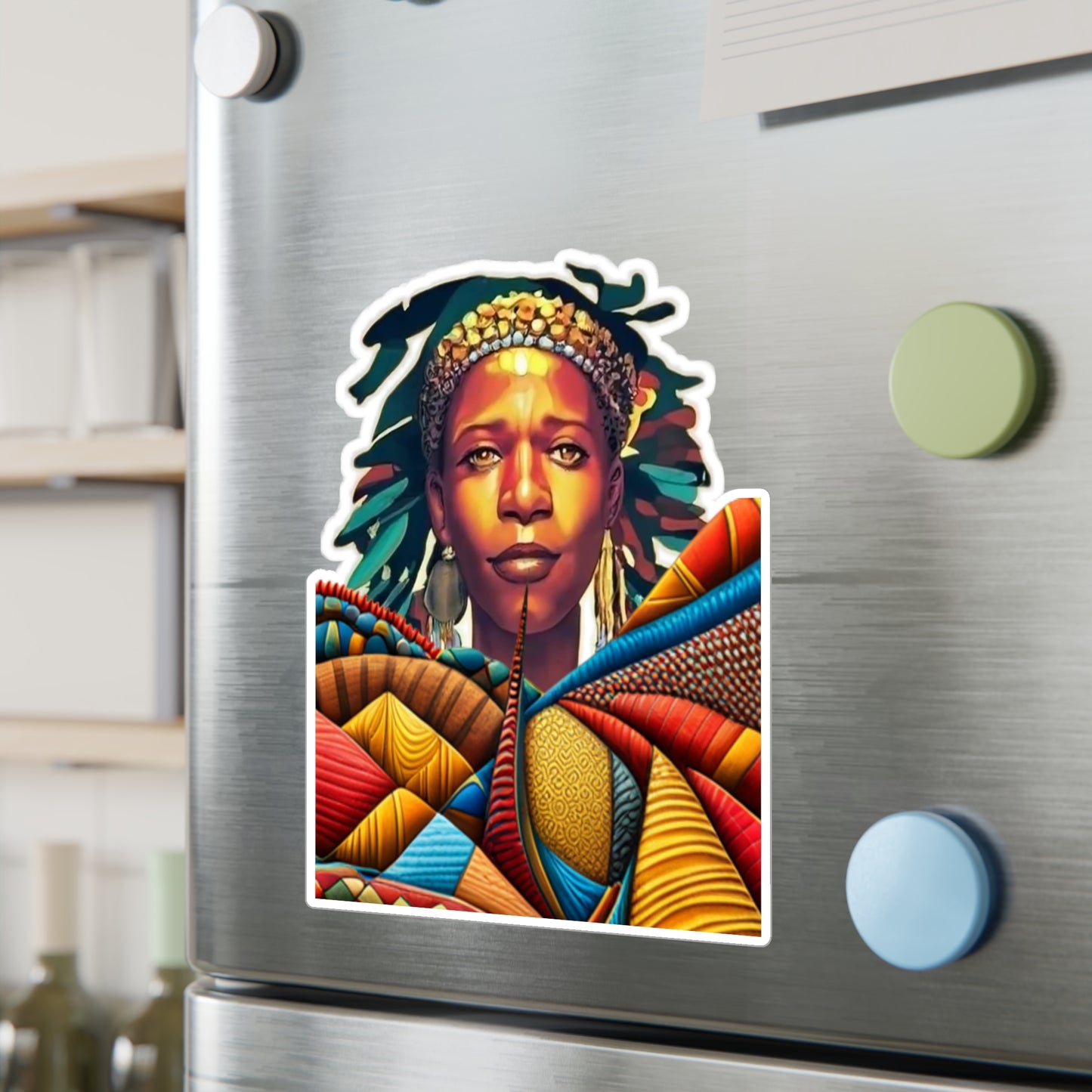 Kiss-Cut Vinyl Decals - Afrocolors - Beautiful Woman - Sticker - Strongly adhesive
