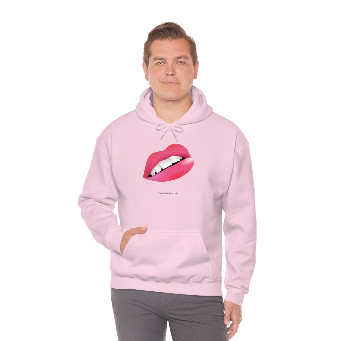LIPS, Unisex Heavy Blend™ Hooded Sweatshirt, thick blend of cotton and polyester, soft feel alongside warmth.