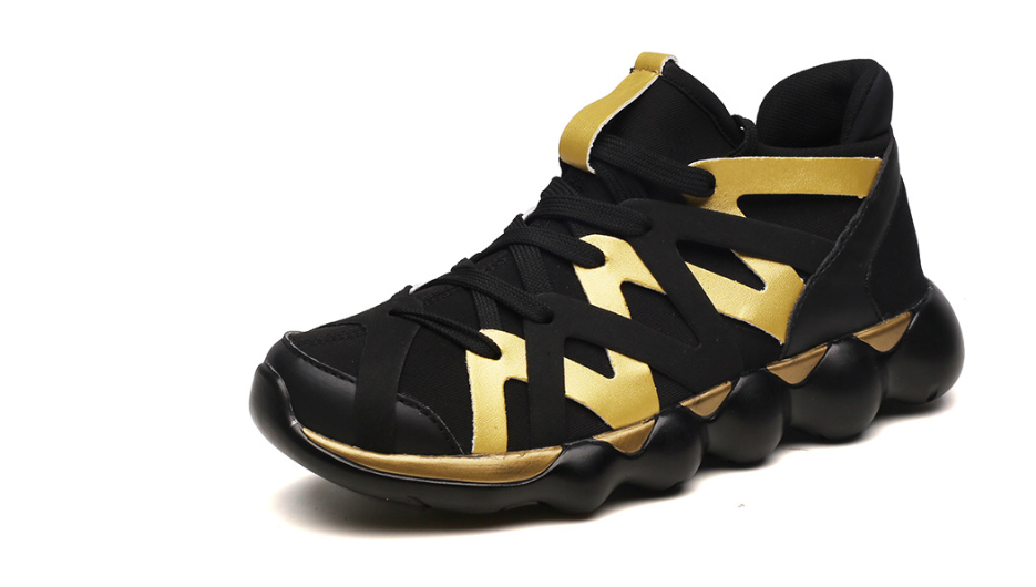Sports running shoes, sneakers, Black, white, red, golden, multicolor, Unisex