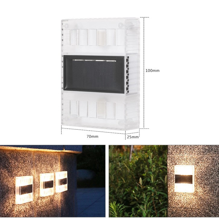 Solar Small Night Outdoor Garden Wall Light Decorative lighting for Courtyard, stairs and more
