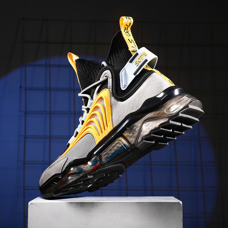 Men's Shoes High Top Shoes Thick Soled Breathable Casual Shoes, Sneakers
