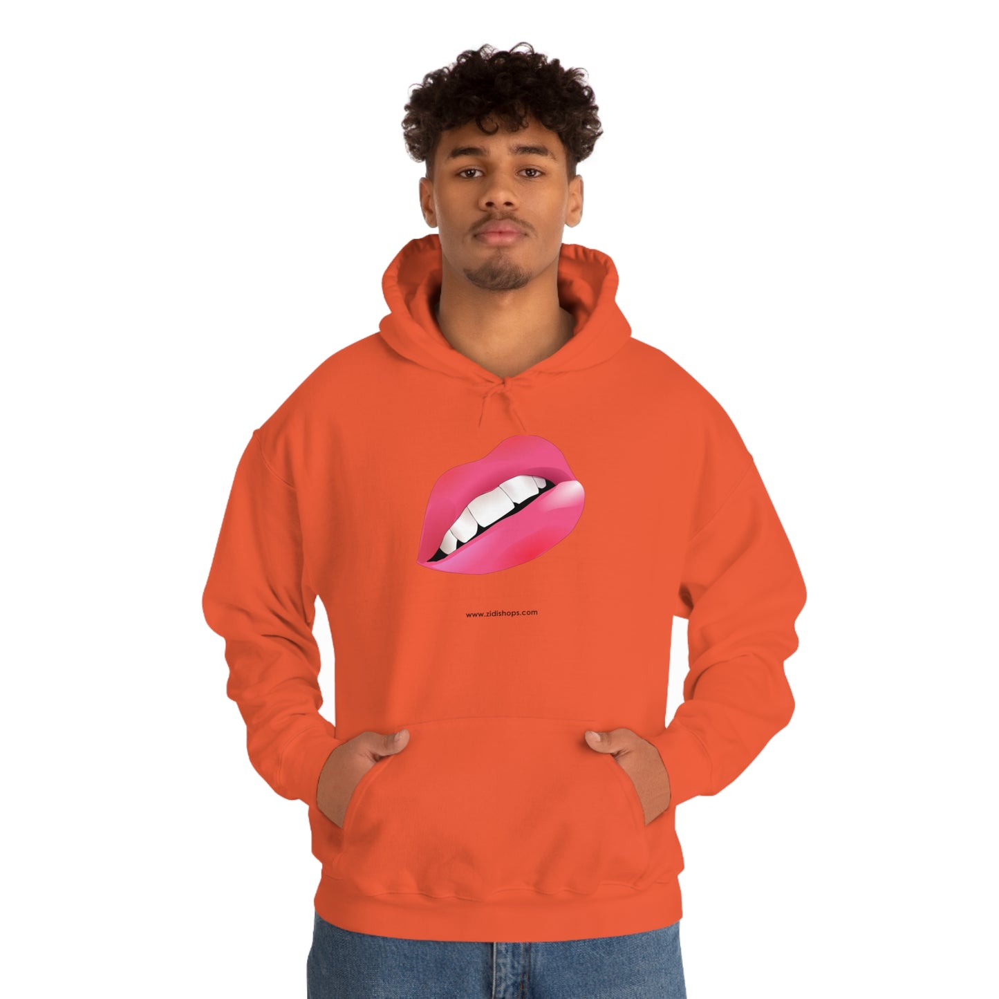 LIPS, Unisex Heavy Blend™ Hooded Sweatshirt, thick blend of cotton and polyester, soft feel alongside warmth.