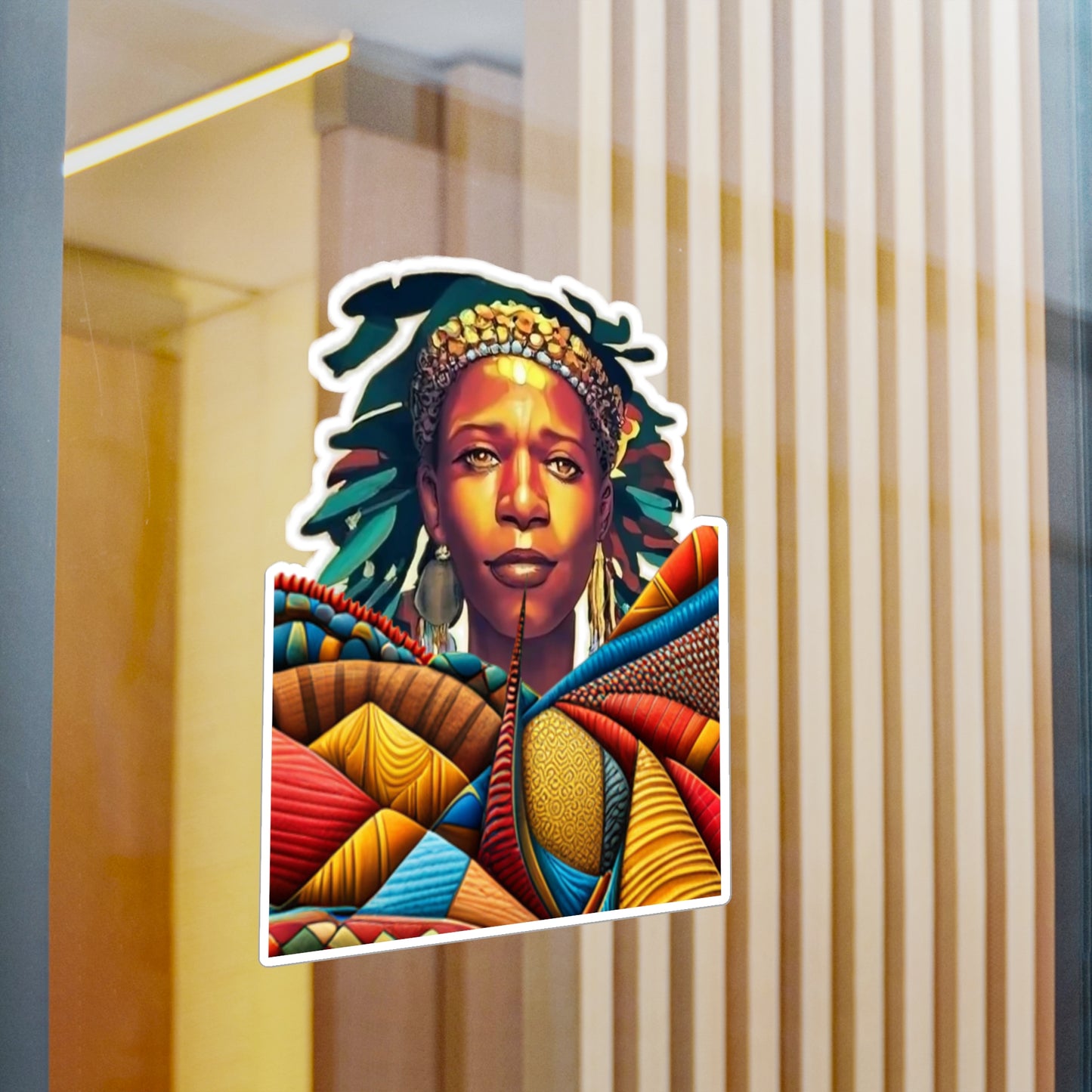 Kiss-Cut Vinyl Decals - Afrocolors - Beautiful Woman - Sticker - Strongly adhesive