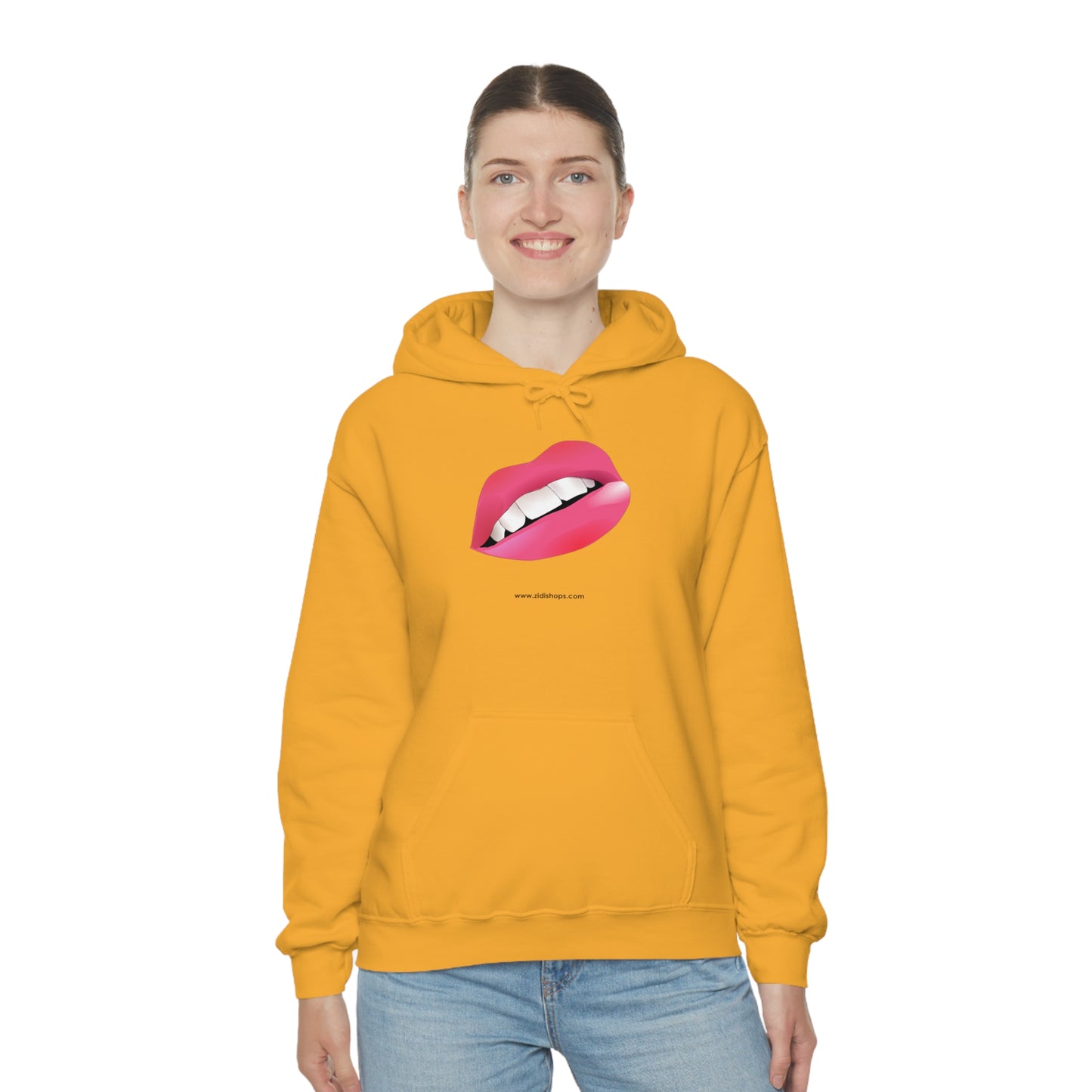 LIPS, Unisex Heavy Blend™ Hooded Sweatshirt, thick blend of cotton and polyester, soft feel alongside warmth.