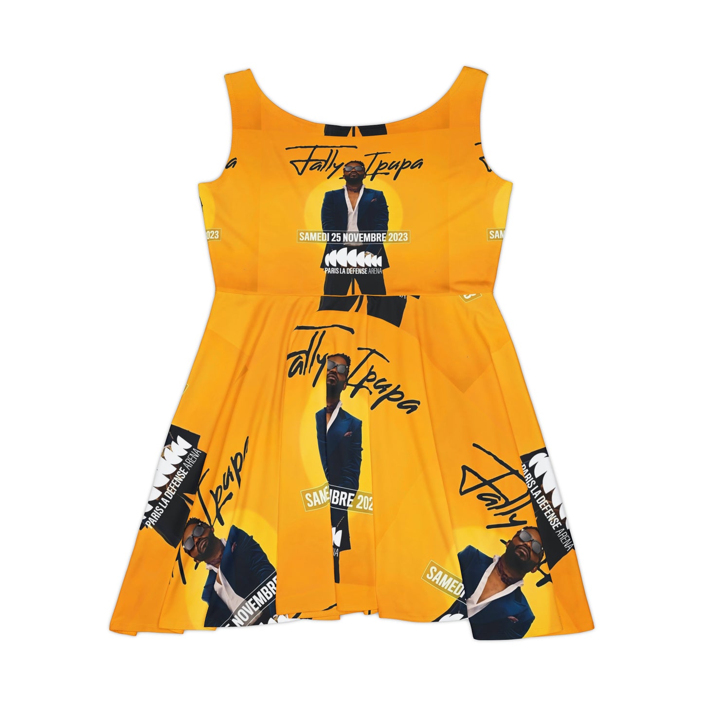 Fally Ipupa's Mega concert on 25th November 2023 at Paris U-ARENA , Women's Skater Dress (AOP)  - Zidishops.com