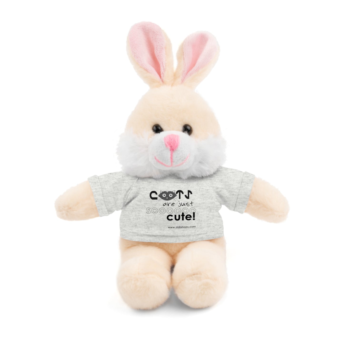 Stuffed Animals with Tee, Cats are just so cute, Available animals: Panda, Lion, Bear, Bunny, Jaguar, and Sheep