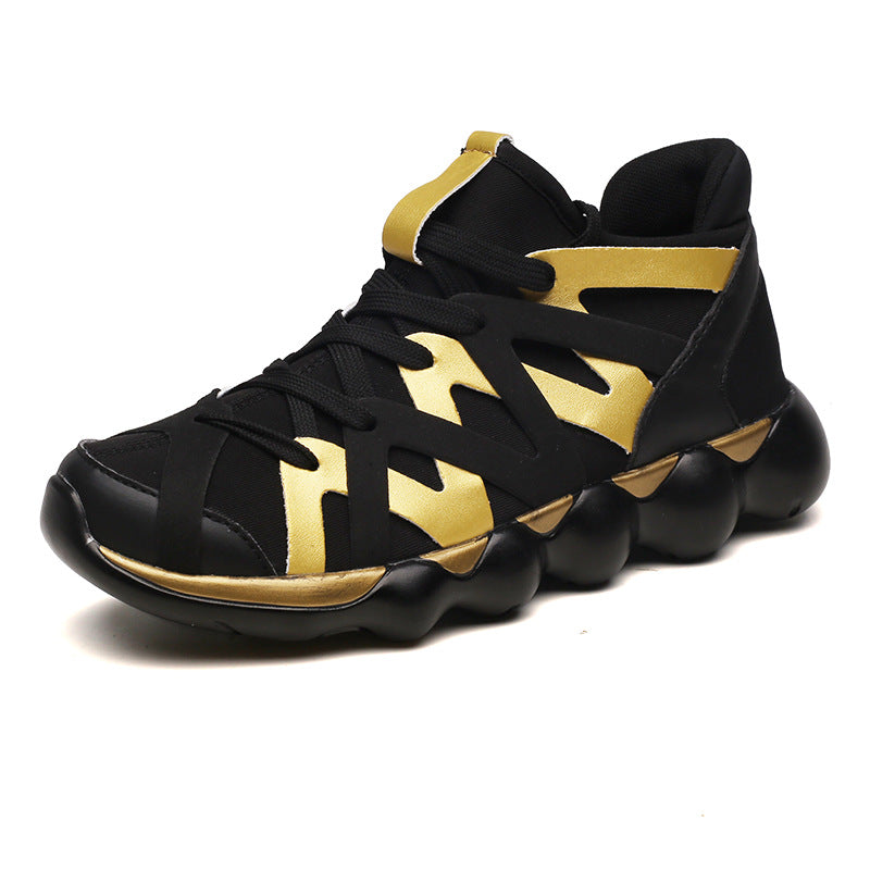 Sports running shoes, sneakers, Black, white, red, golden, multicolor, Unisex
