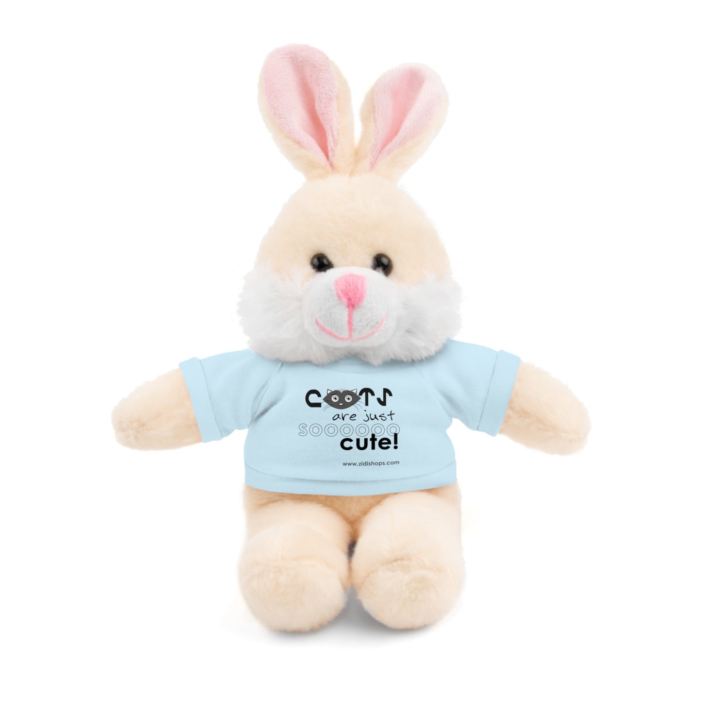 Stuffed Animals with Tee, Cats are just so cute, Available animals: Panda, Lion, Bear, Bunny, Jaguar, and Sheep