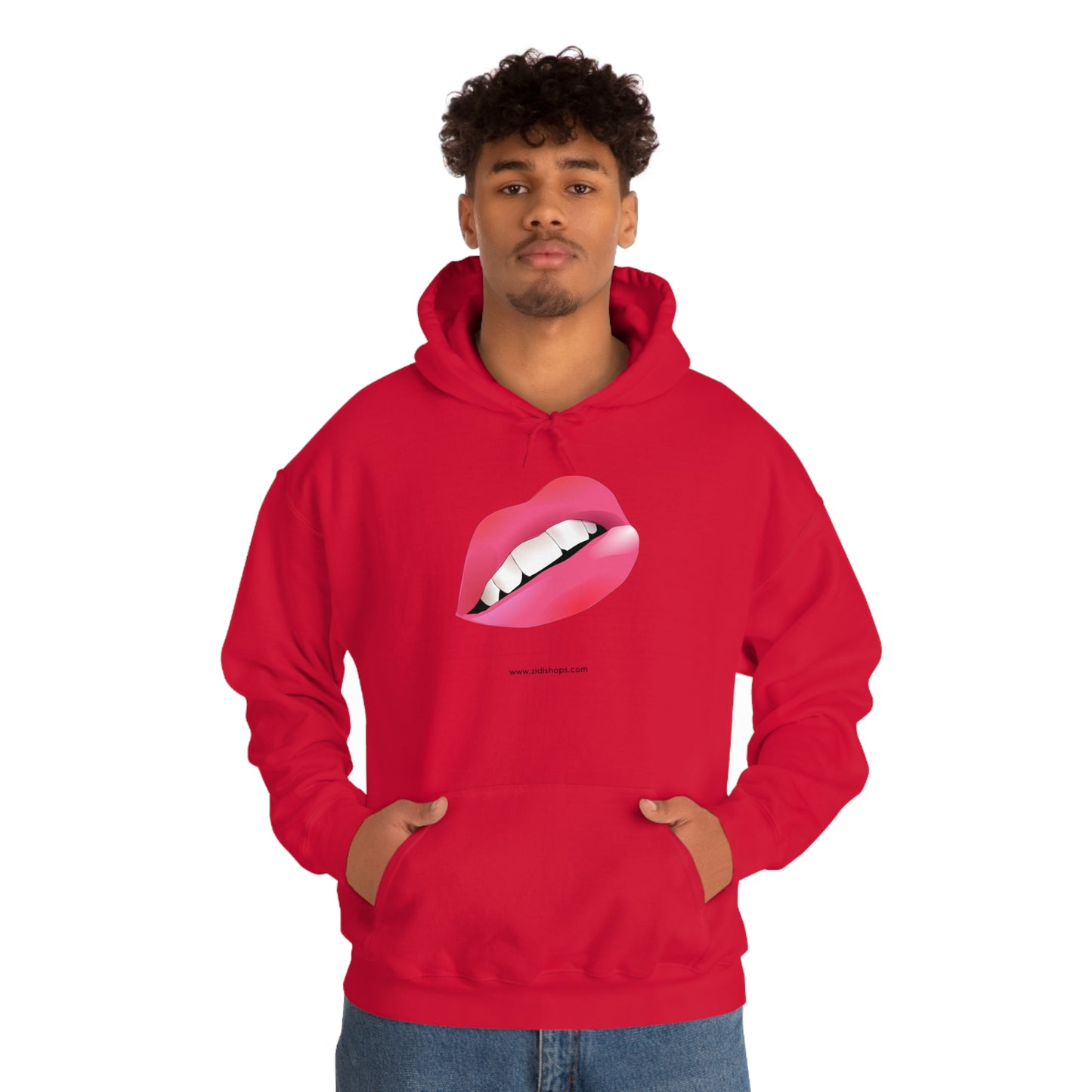 LIPS, Unisex Heavy Blend™ Hooded Sweatshirt, thick blend of cotton and polyester, soft feel alongside warmth.