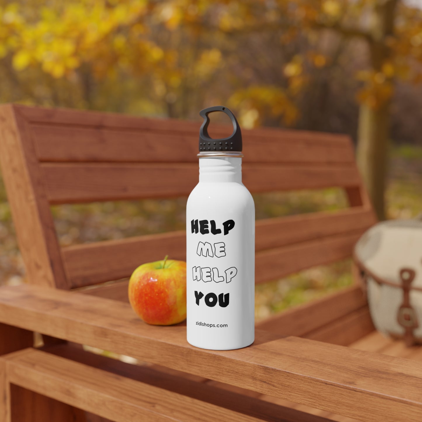 Help me Help you, Stainless Steel Water Bottle, Made with 18/8 food-grade stainless steel, wide neck for effortless sipping