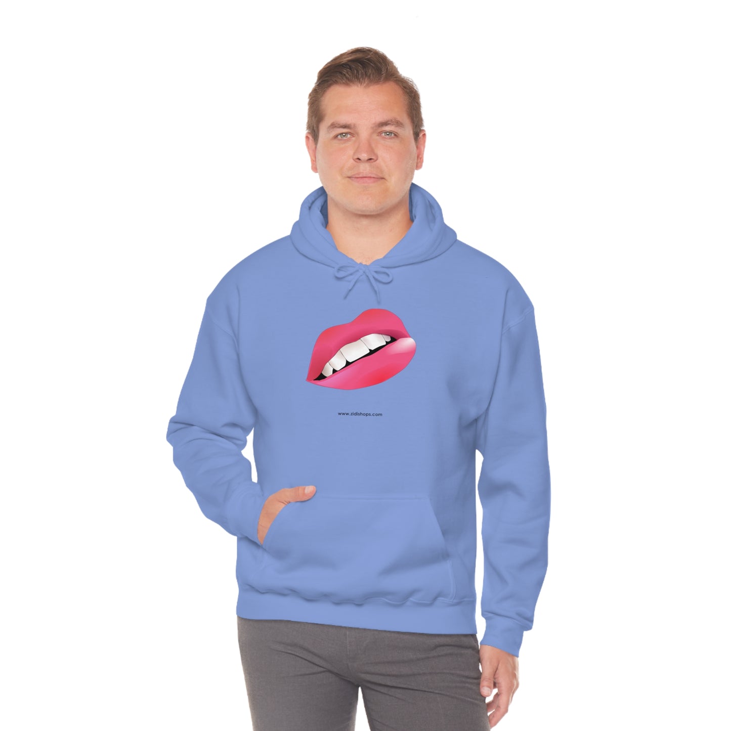 LIPS, Unisex Heavy Blend™ Hooded Sweatshirt, thick blend of cotton and polyester, soft feel alongside warmth.