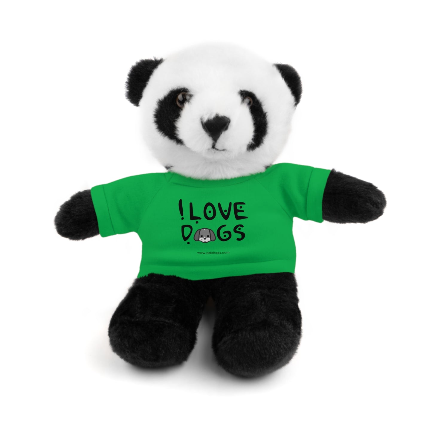 Stuffed Animals with Tee, I love Dogs, Available animals: Panda, Lion, Bear, Bunny, Jaguar, and Sheep