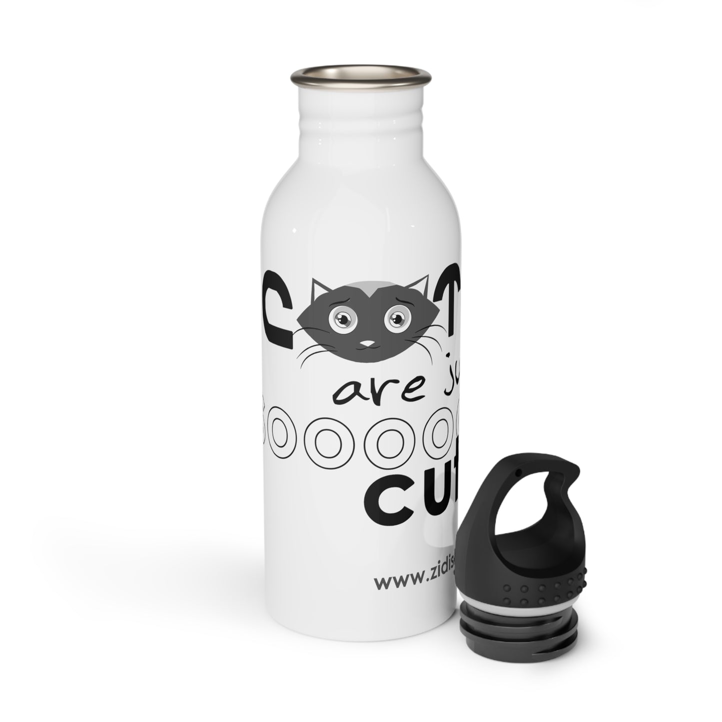 Stainless Steel Water Bottle, Cats are just so cute, Made with 18/8 food-grade stainless steel, wide neck for effortless sipping.