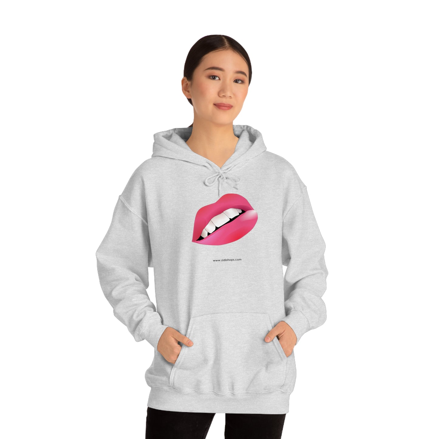 LIPS, Unisex Heavy Blend™ Hooded Sweatshirt, thick blend of cotton and polyester, soft feel alongside warmth.