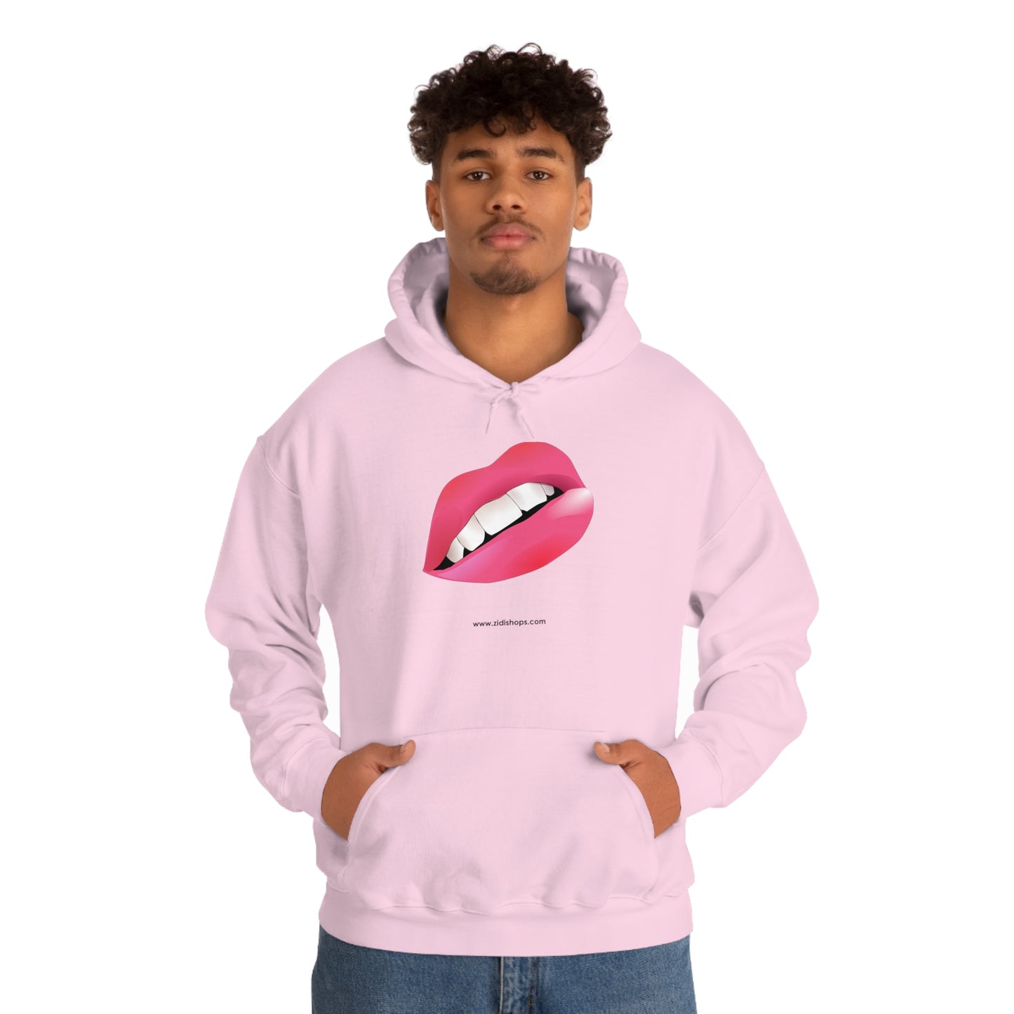 LIPS, Unisex Heavy Blend™ Hooded Sweatshirt, thick blend of cotton and polyester, soft feel alongside warmth.