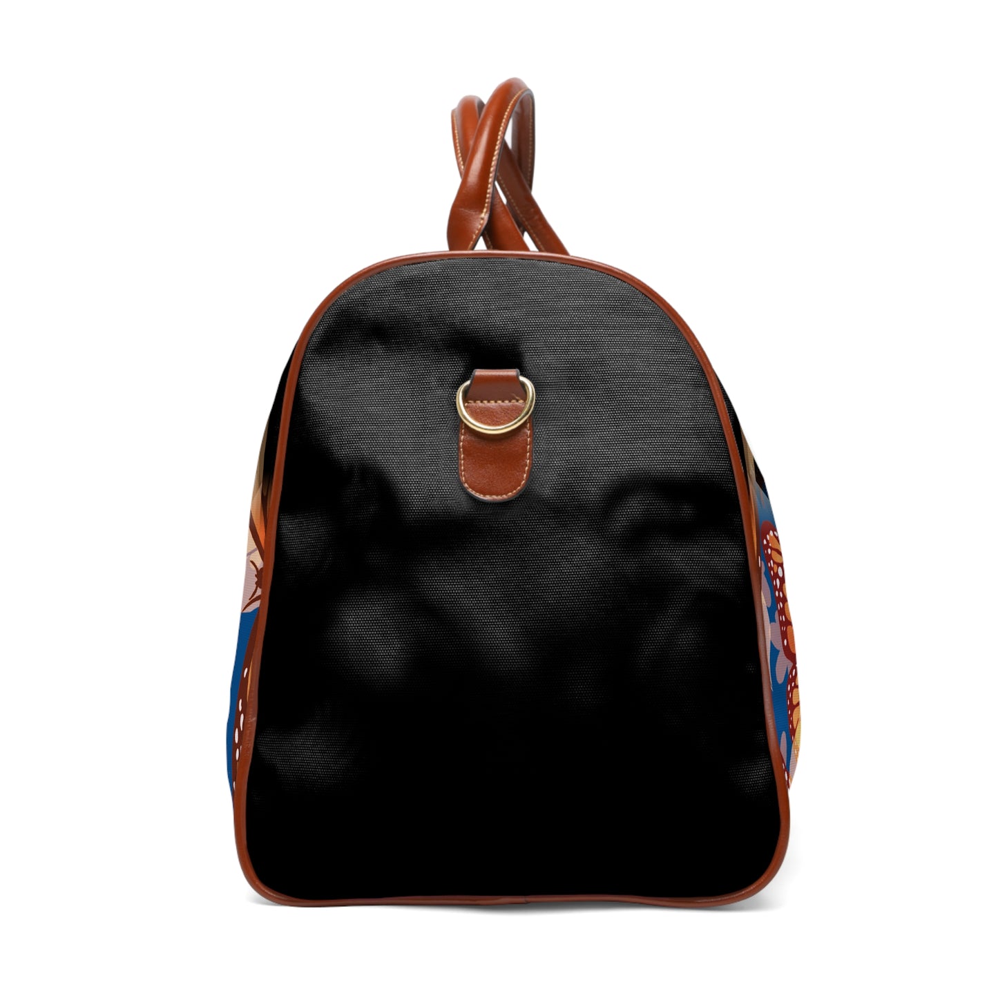 Jungle Tiger eyes, Waterproof Travel Bag, multiple compartments, a resilient carrying handle, and an adjustable shoulder strap