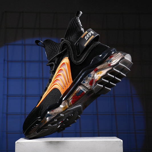 Men's Shoes High Top Shoes Thick Soled Breathable Casual Shoes, Sneakers