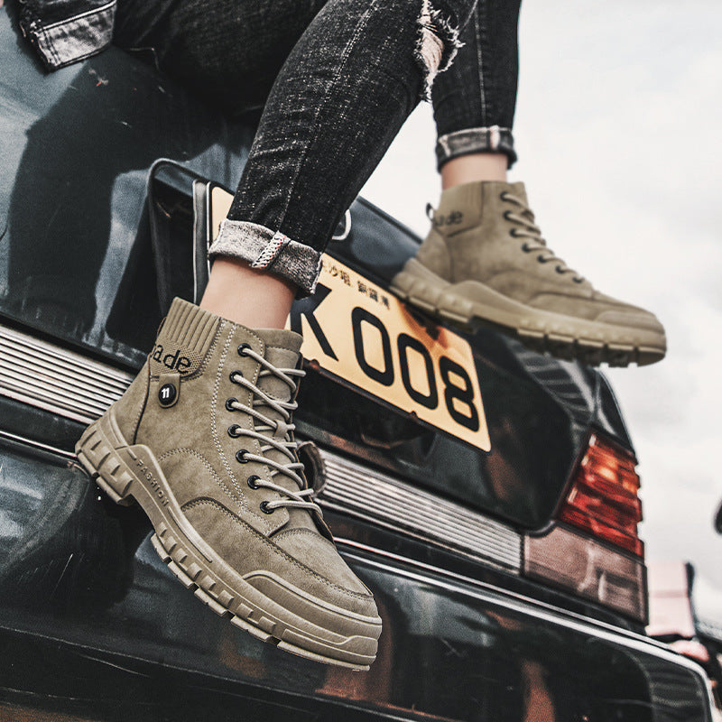 New Style Men's Shoes Fashion High Top Martin Boots