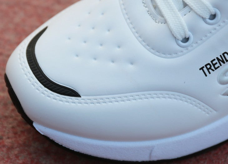 Men's Leisure Travel Shoes Students' White Leather Running Shoes