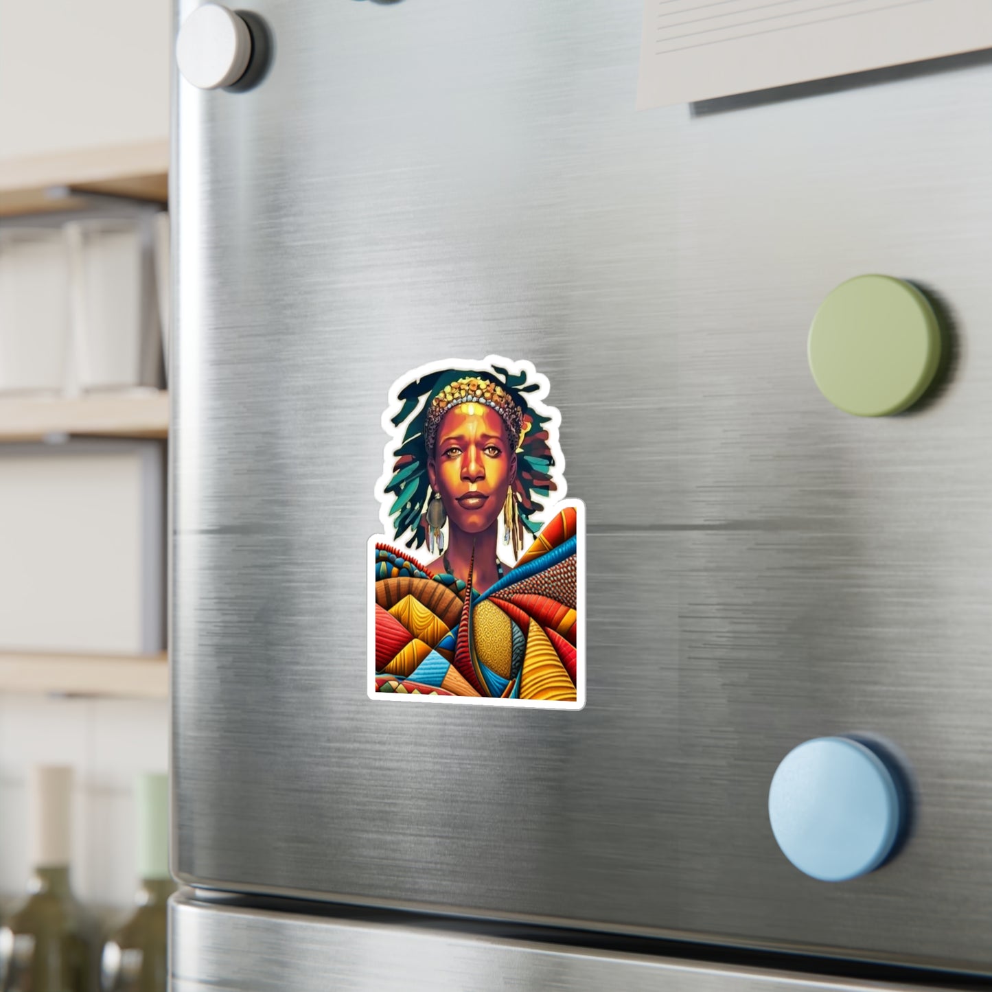 Kiss-Cut Vinyl Decals - Afrocolors - Beautiful Woman - Sticker - Strongly adhesive