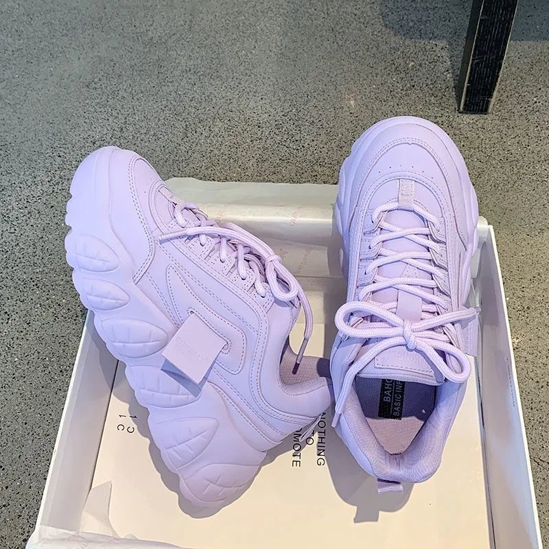 SpringStride Women's Chunky Sneakers, Trendy Design with Thick Sole for Fashionable Comfort &Statement-Making, Shoes All-match Casual Platform Sneakers