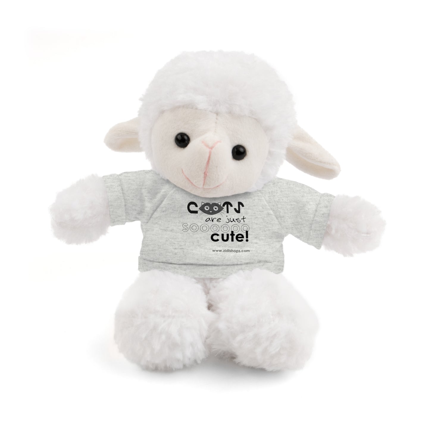 Stuffed Animals with Tee, Cats are just so cute, Available animals: Panda, Lion, Bear, Bunny, Jaguar, and Sheep