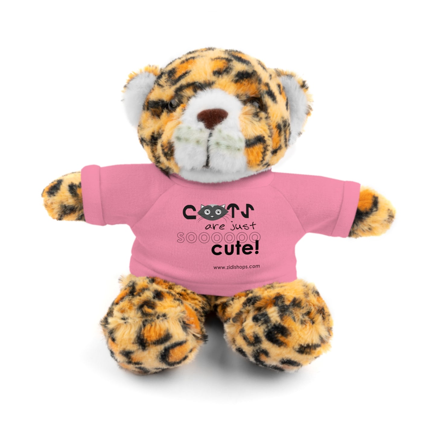Stuffed Animals with Tee, Cats are just so cute, Available animals: Panda, Lion, Bear, Bunny, Jaguar, and Sheep