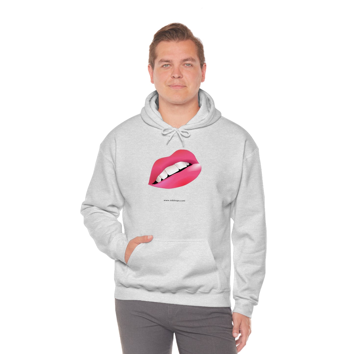 LIPS, Unisex Heavy Blend™ Hooded Sweatshirt, thick blend of cotton and polyester, soft feel alongside warmth.