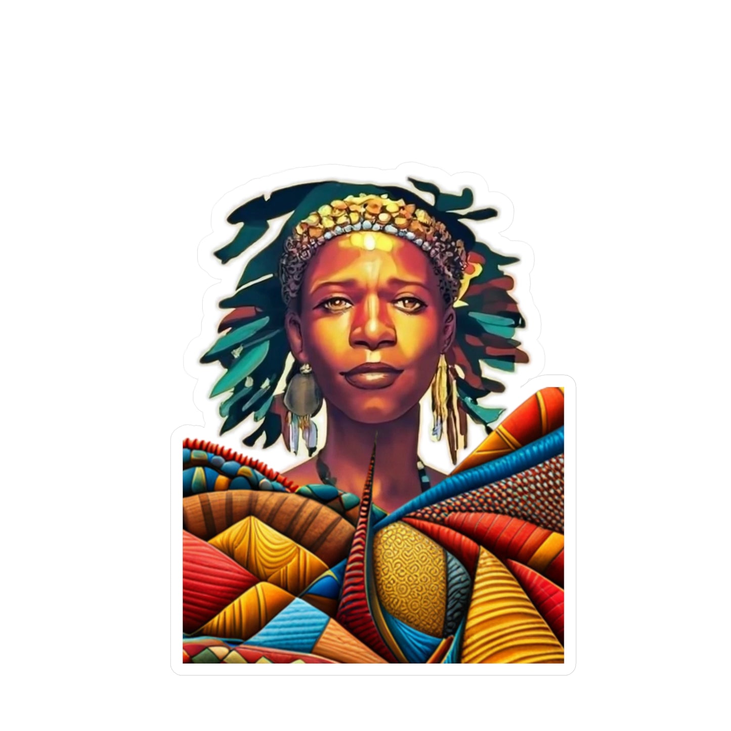 Kiss-Cut Vinyl Decals - Afrocolors - Beautiful Woman - Sticker - Strongly adhesive