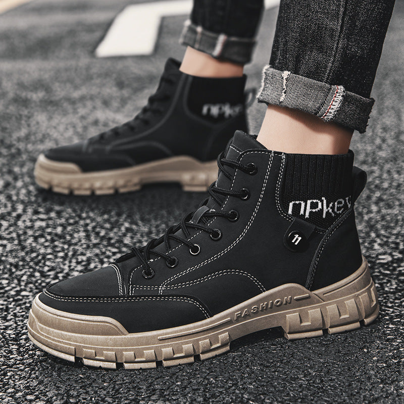 New Style Men's Shoes Fashion High Top Martin Boots