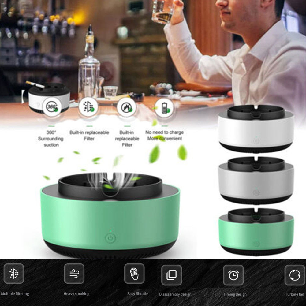 Smokeless Ashtray, Home, Car Air Purification Ashtray, Automatic Purifier Ashtray Portable