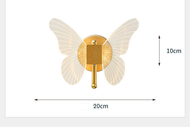 Premium Butterfly Wall Lamp Light Luxury Bedside Warm Decoration Lighting