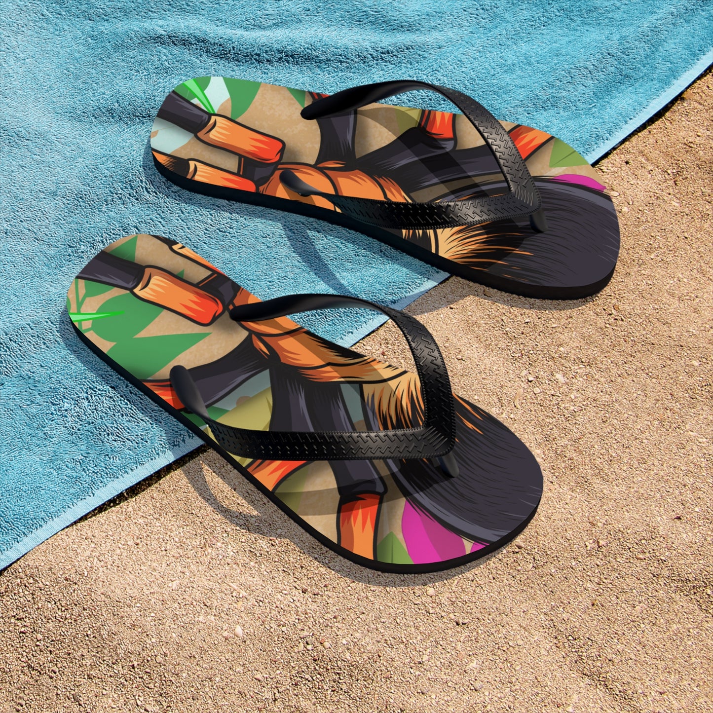Unisex High quality print, these Flip Flops are a must-have item on the beach, around the house or to brighten up a special outfit on hot summer days