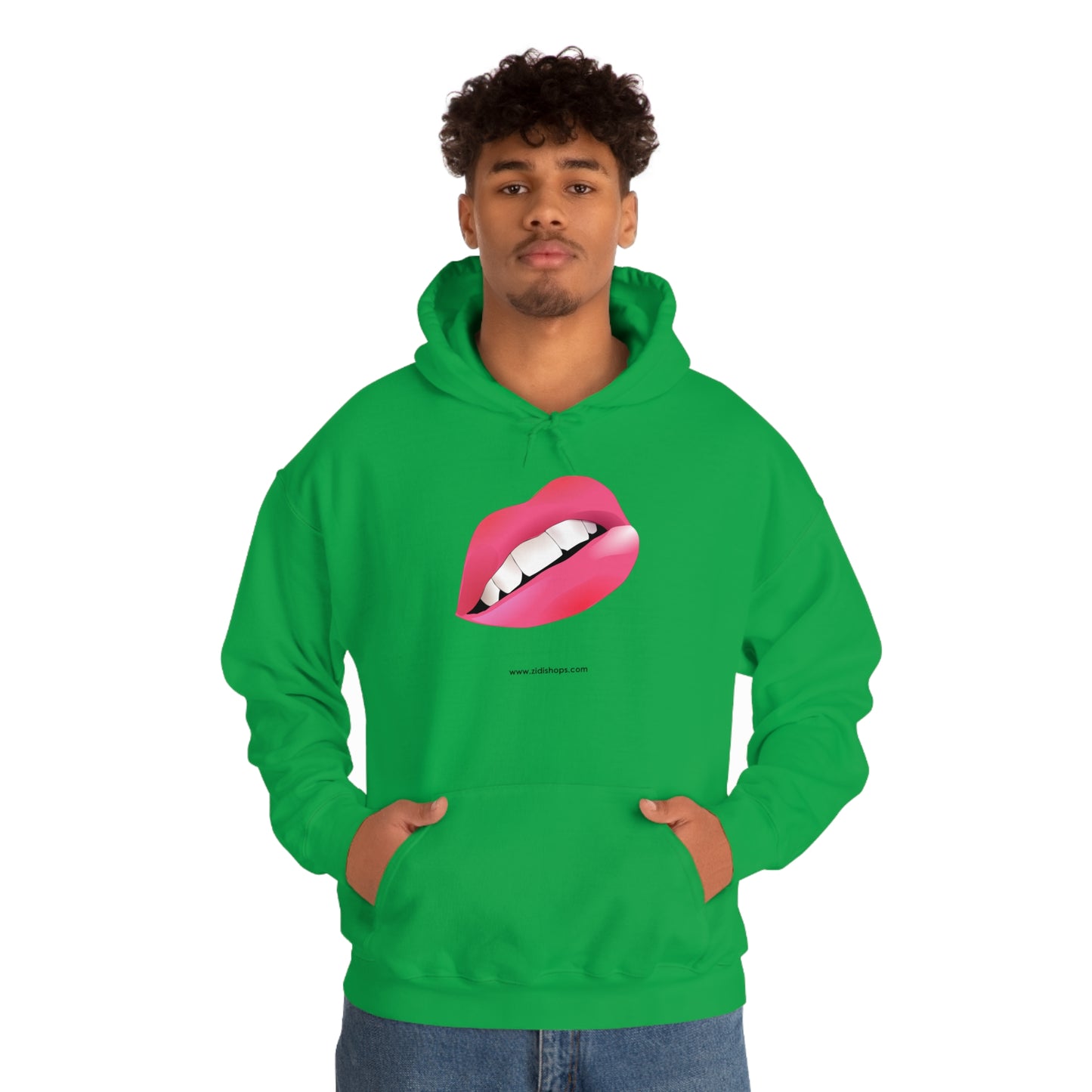 LIPS, Unisex Heavy Blend™ Hooded Sweatshirt, thick blend of cotton and polyester, soft feel alongside warmth.