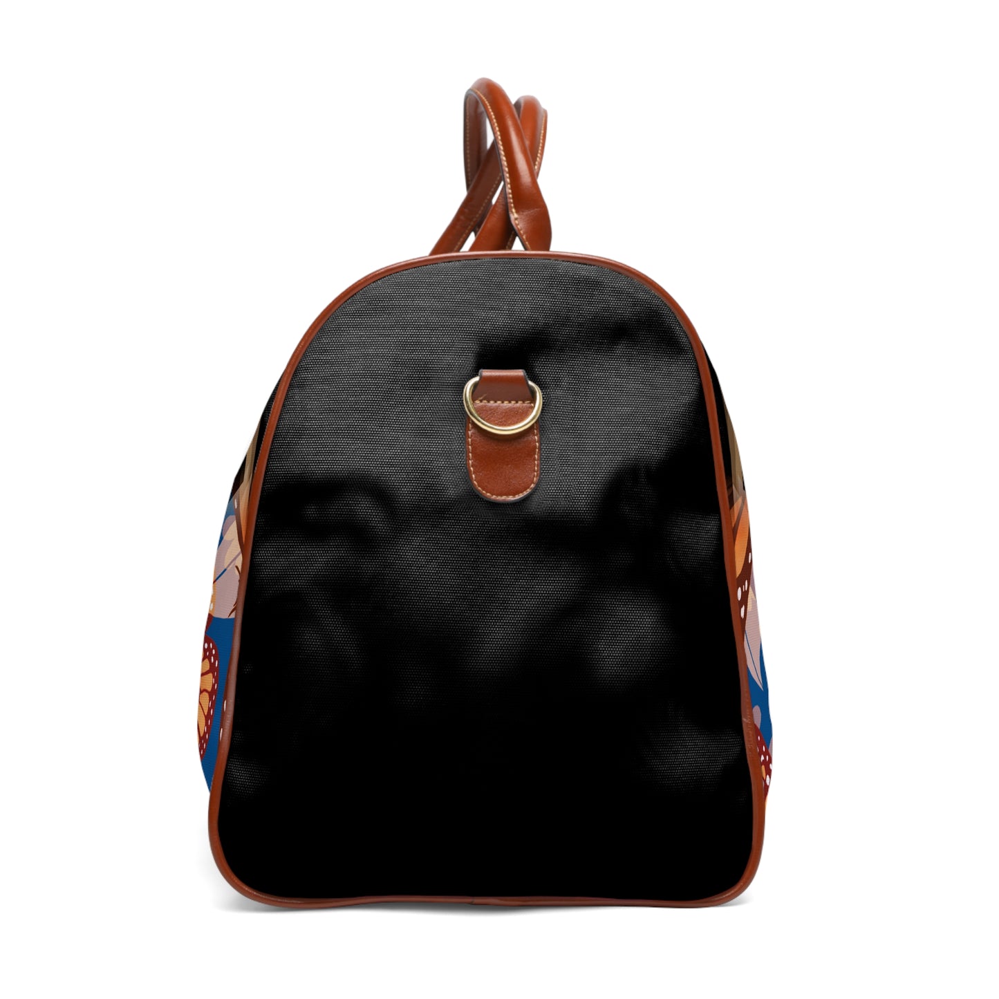 Jungle Tiger eyes, Waterproof Travel Bag, multiple compartments, a resilient carrying handle, and an adjustable shoulder strap