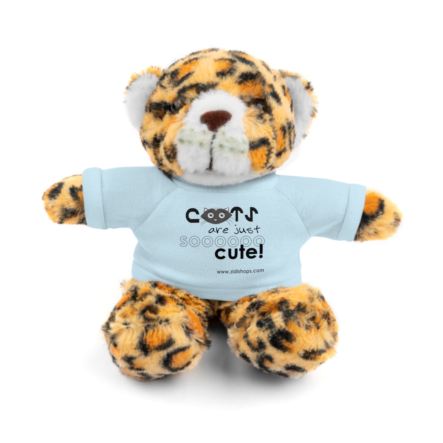 Stuffed Animals with Tee, Cats are just so cute, Available animals: Panda, Lion, Bear, Bunny, Jaguar, and Sheep