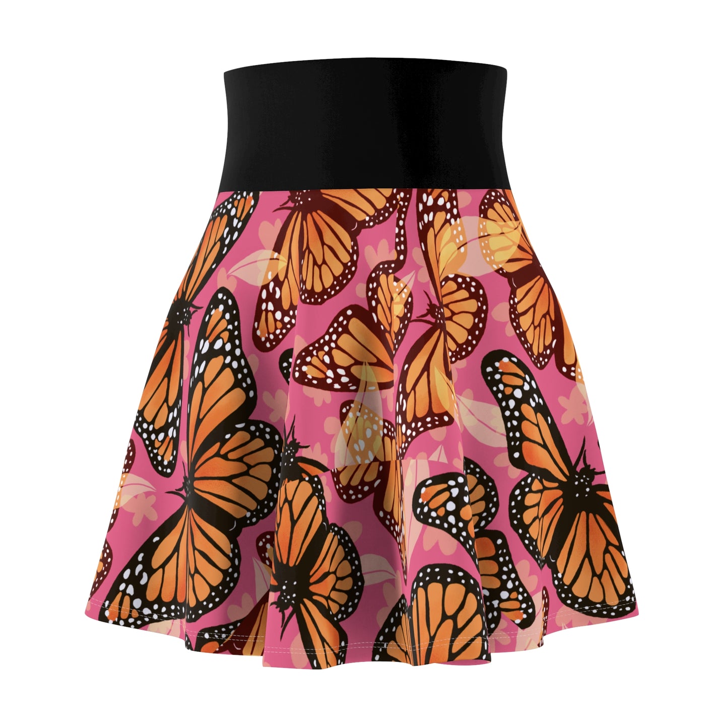 Women's Skater Skirt, butterfly pattern, versatile fit AOP skater skirt with a cozy, soft touch and a casual look,