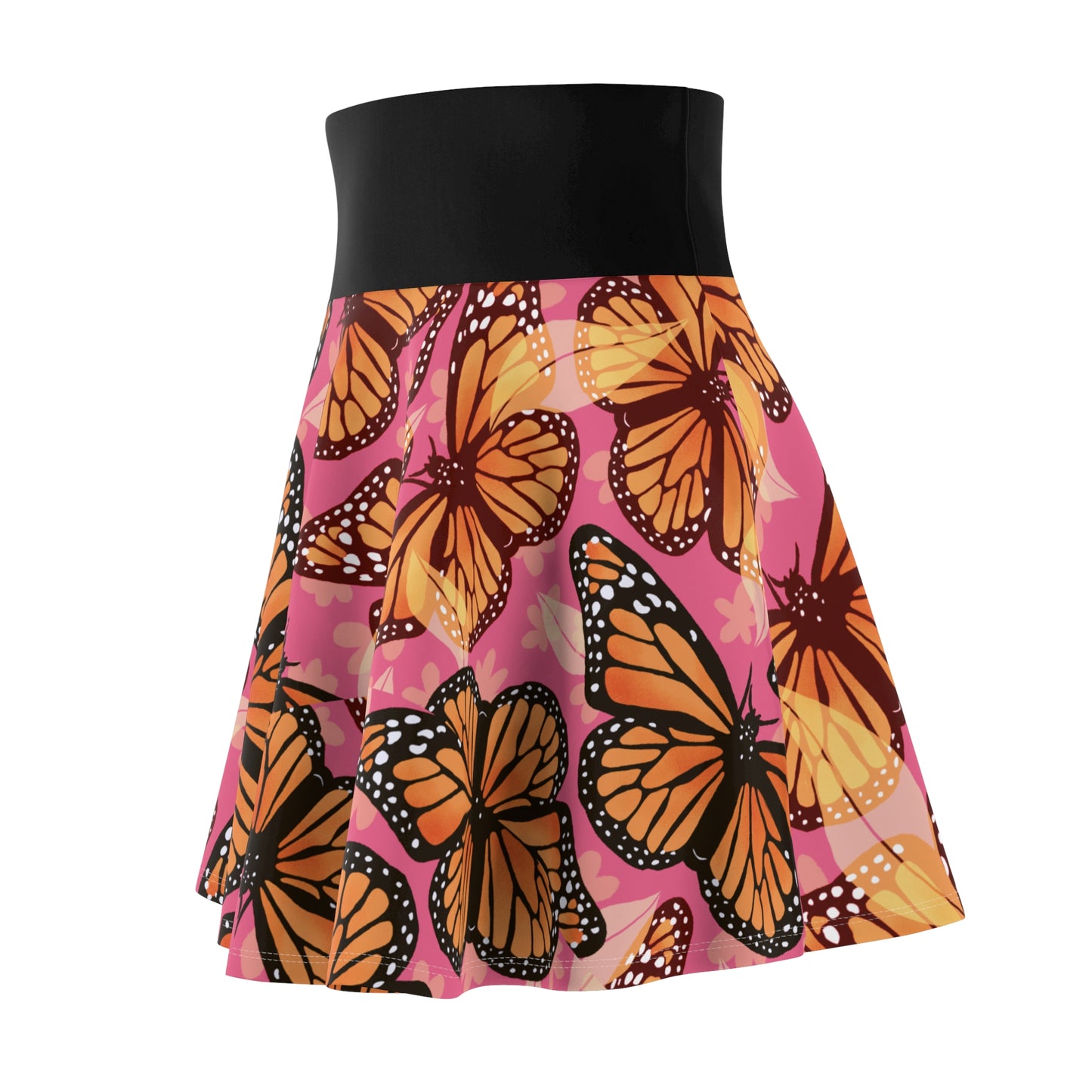Women's Skater Skirt, butterfly pattern, versatile fit AOP skater skirt with a cozy, soft touch and a casual look,
