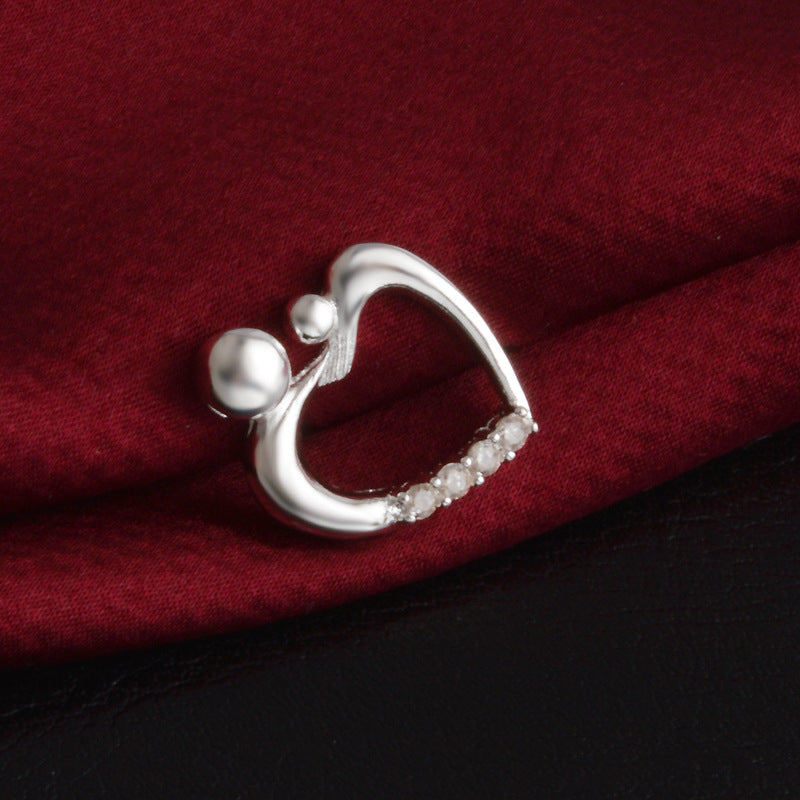 Fashion Heart Shaped Silver Plated Love Heart Pendant